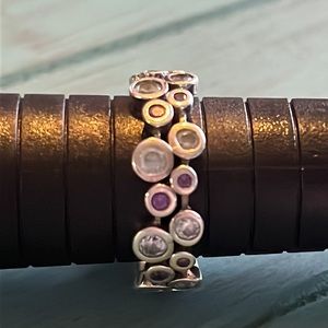 Blue topaz and amethyst silver ring. Looks like a ring full of bubbles! PRETTY!